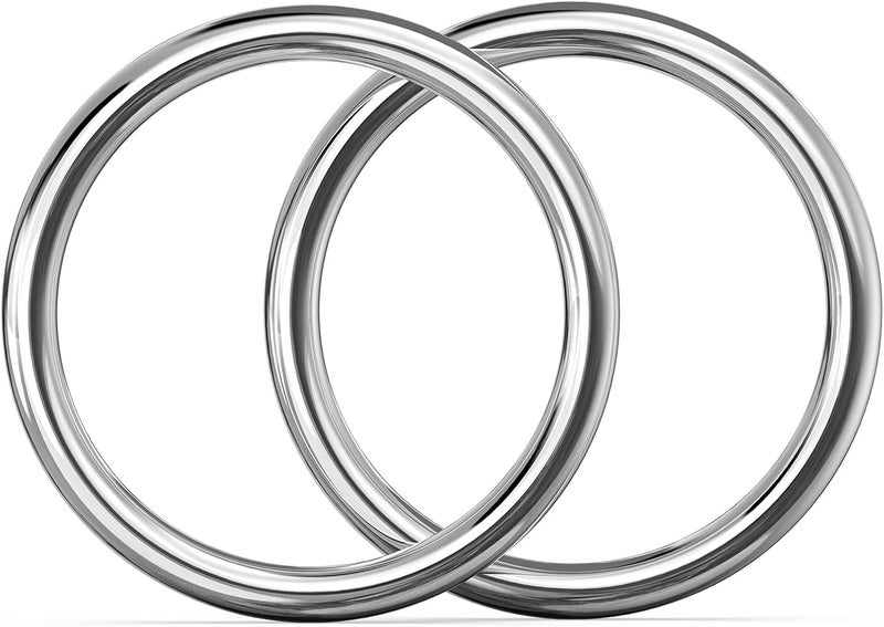 BEYOURD Steel Rings, Stainless Steel Metal O Ring Buckles, Solid Welded Metal Loop for Macrame, Hanging Slings (2 3/4 Inch x 2PCS, Round Shape) - Image 1